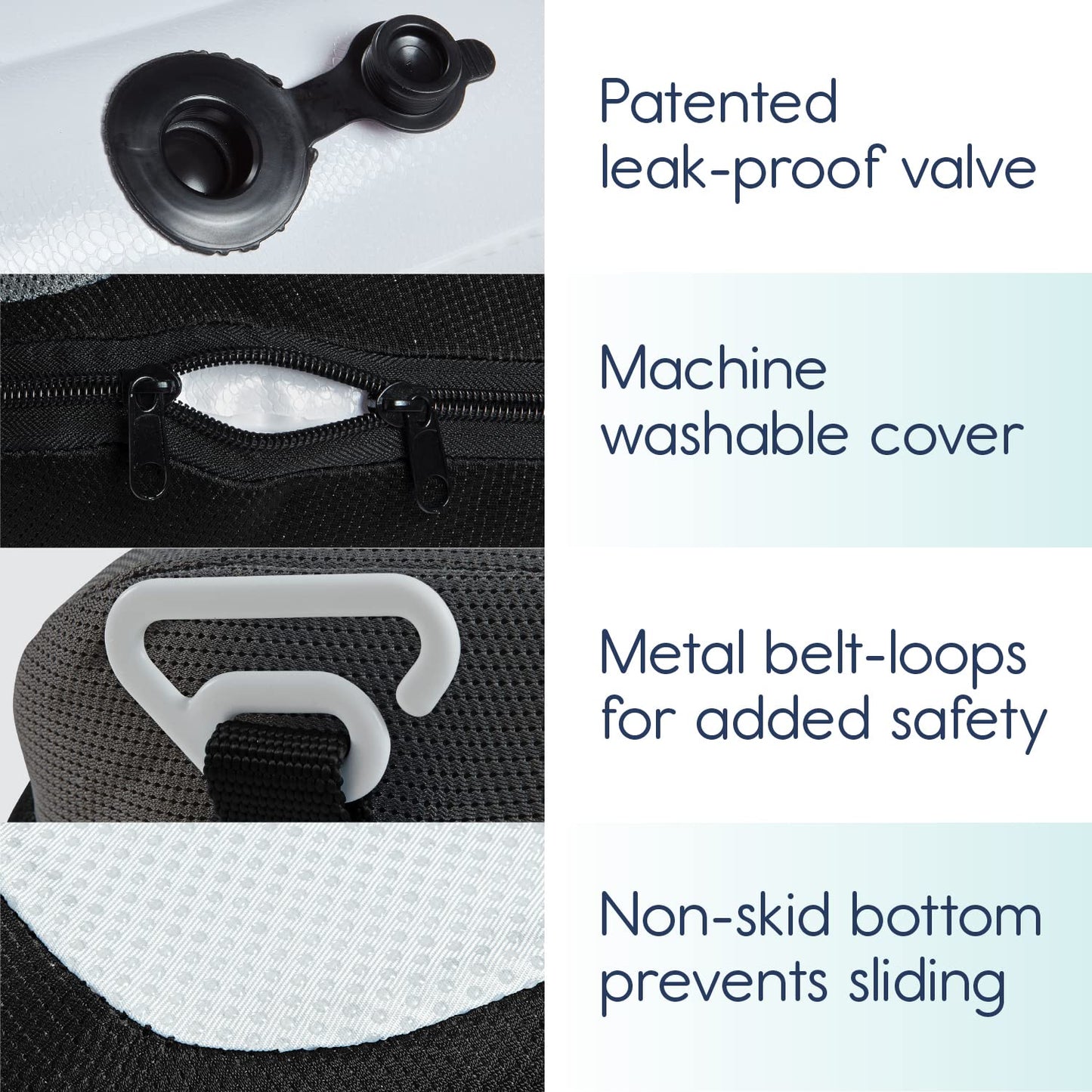 Hiccapop UberBoost Inflatable Booster Car Seat | Blow up Narrow Backless Booster Car Seat for Travel | Portable Booster Seat for Toddlers, Kids, Child | Pink/Black