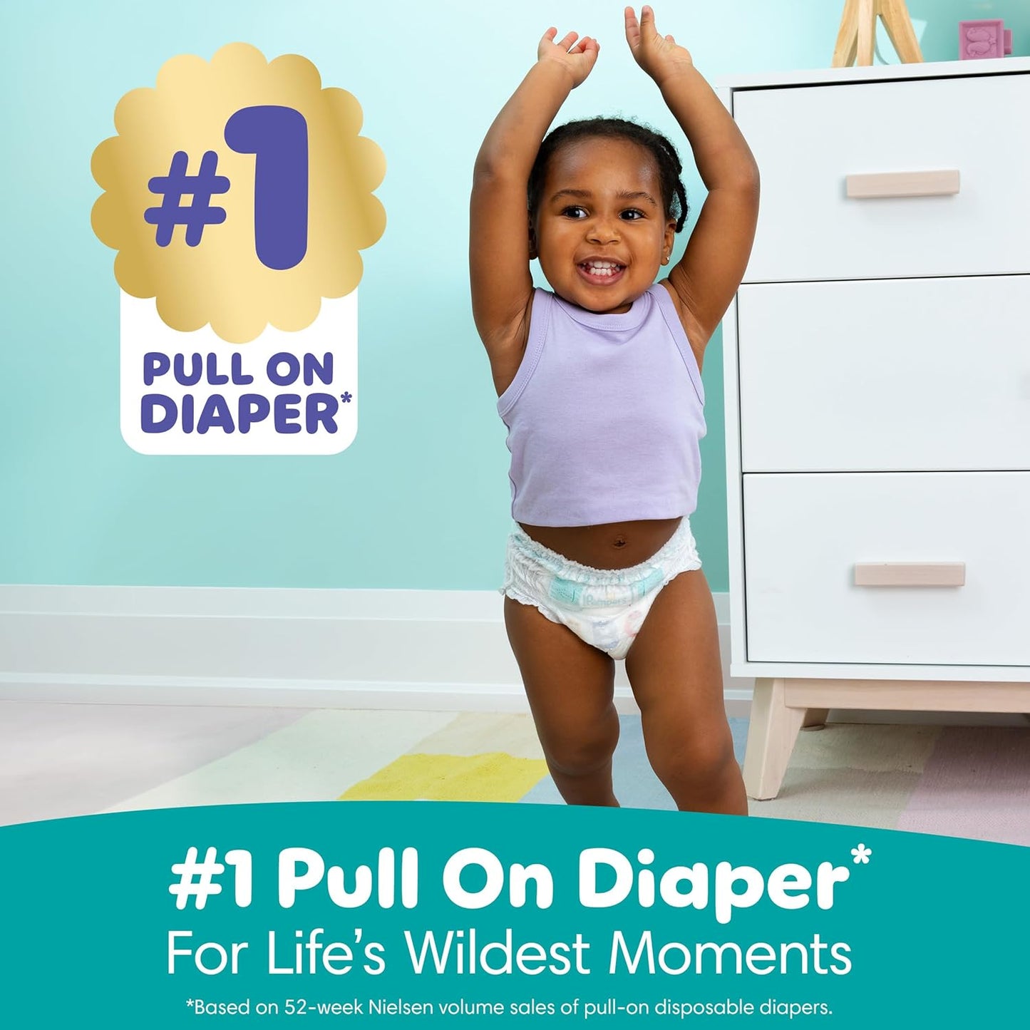 Pampers Diapers - Cruisers 360 - Size 7, 44 Count, Babyproof up to 100% Leakproof Pull-On Diaper