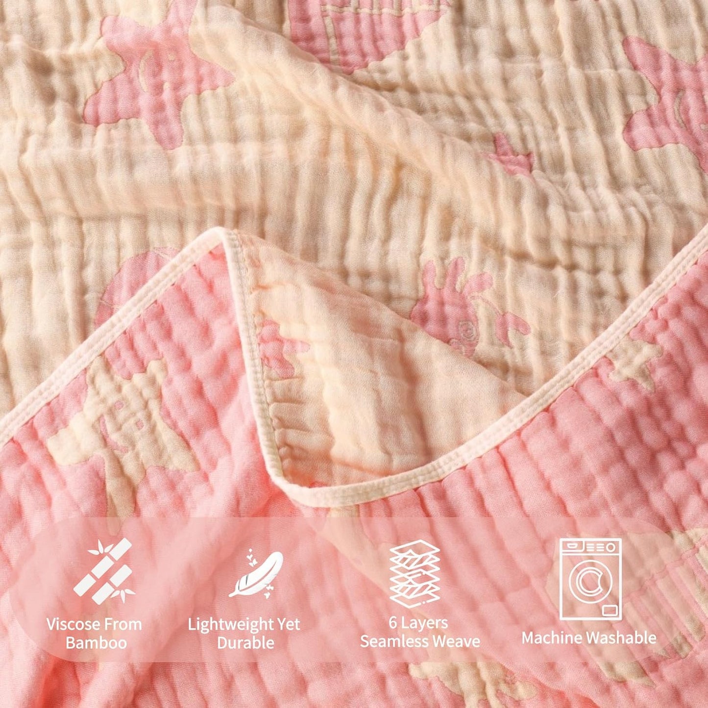 Ultra-Soft Muslin Baby Hooded Towel - 32 x 32 Inches, Ideal for Bath & Beach, Suitable for Both Boys & Girls from Newborns to Toddlers