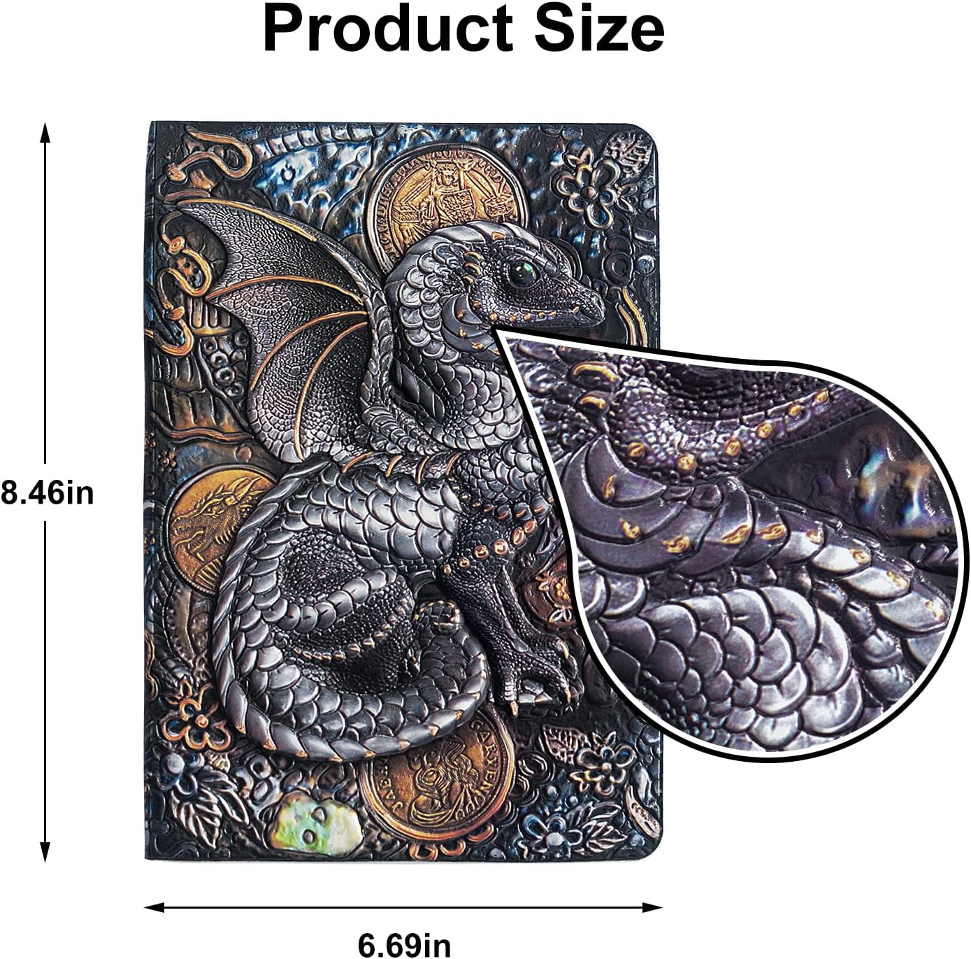 3D Dragon Bluetooth Speaker with Night Light, 3W Portable Wireless Music Mood Book Lamp for Outdoor or Home Party, Decorative Faux Books Decor for Office