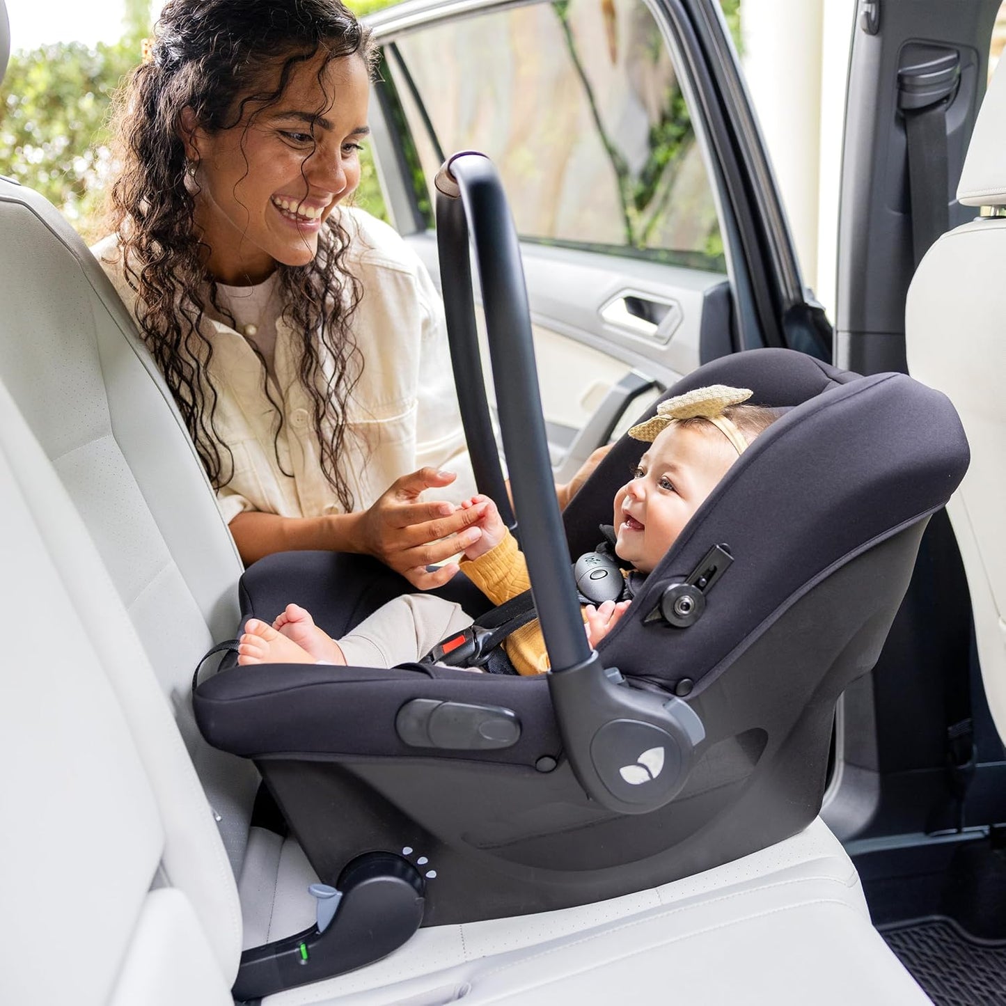 Joie Mint Latch Base-Free Infant Car Seat – Lightweight, Built-in Rigid Latch Connectors and Side-Impact Protection – No Base Installation Required, Travel-Friendly Design (Shale Dark)