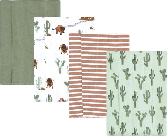 Luvable Friends Hudson Baby Flannel Burp Cloths 4pk, Forest Trail