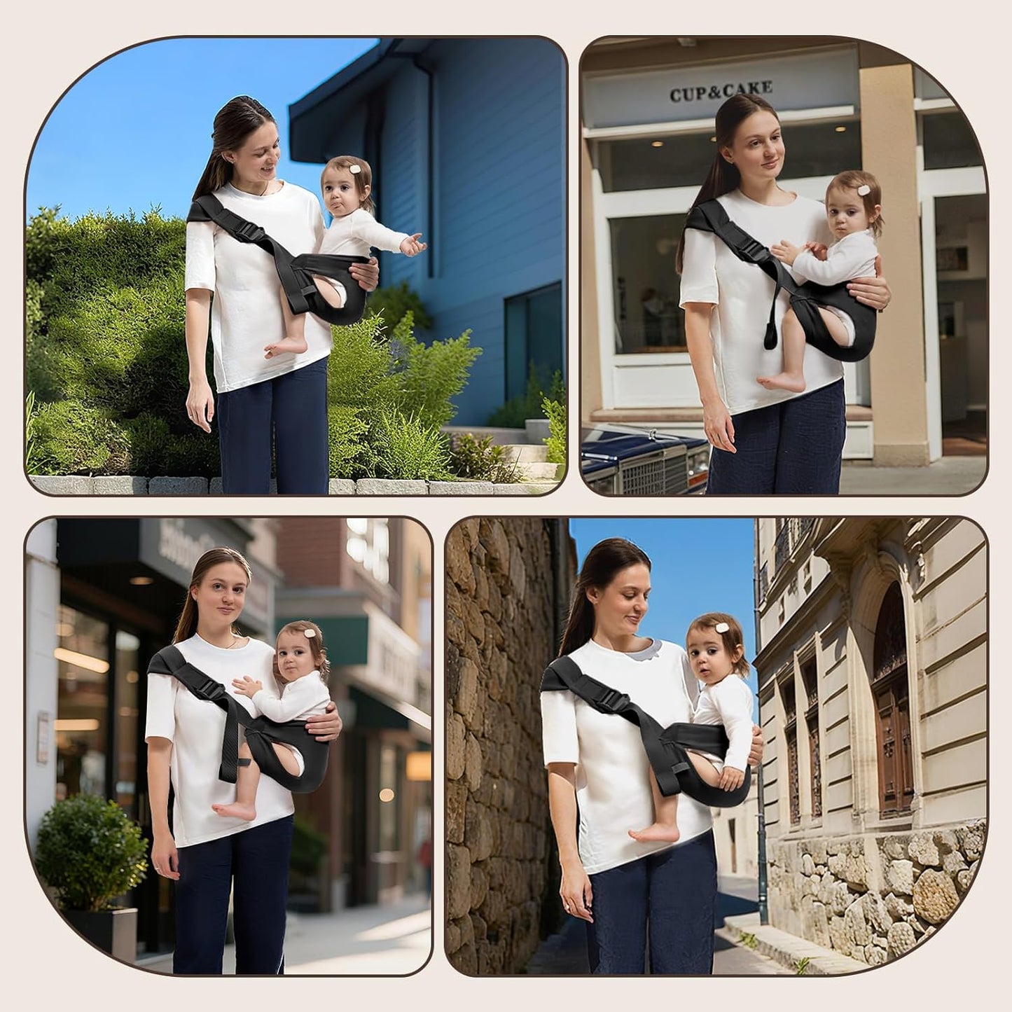 Toddler Carrier for 25-60 lbs,Comfortable&Lightweight Baby Sling Carrier,Adjustable with Left/Right Shoulder Straps,One Size Fits All,Ideal for Shopping and Travel-Black