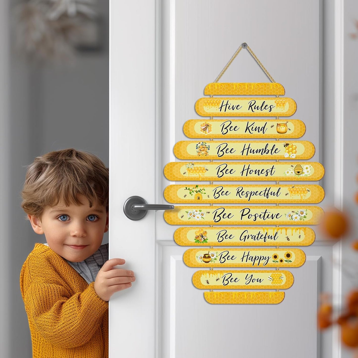 Room Decorations For Girls Boys, Kids Room Decor, Inspirational Wall Decor, Little Kids Bedroom Decor,Nursery Wall Deco (Honeycomb)