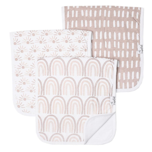 Copper Pearl Baby Burp Cloth Large 21''x10'' Size Premium Absorbent Triple Layer 3-Pack Gift Set Bliss