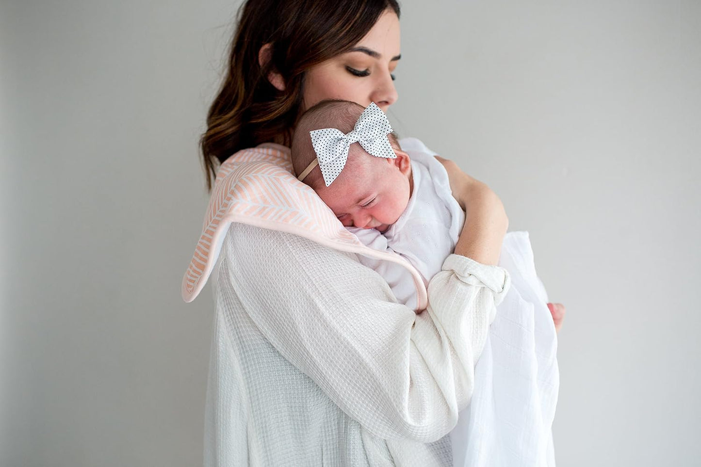 Copper Pearl Premium Baby Burp Cloths - 3-Pack Large Cotton Burp Cloths, Extra Soft Spit Up Rags with 3 Absorbent Layers, Perfect for Baby Girl Gifts (21" x 10" Size, Blush Set)