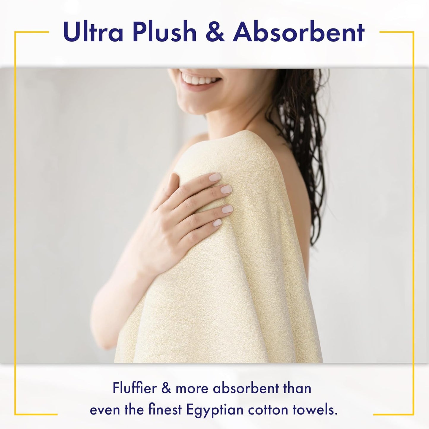 100% Organic Zero-Twist Cotton Towels - GOTS Certified Luxury Bath Towels - Ultra Soft & Plush 700GSM Long-Staple Cotton - 6 Piece Towel Set (Papyrus)