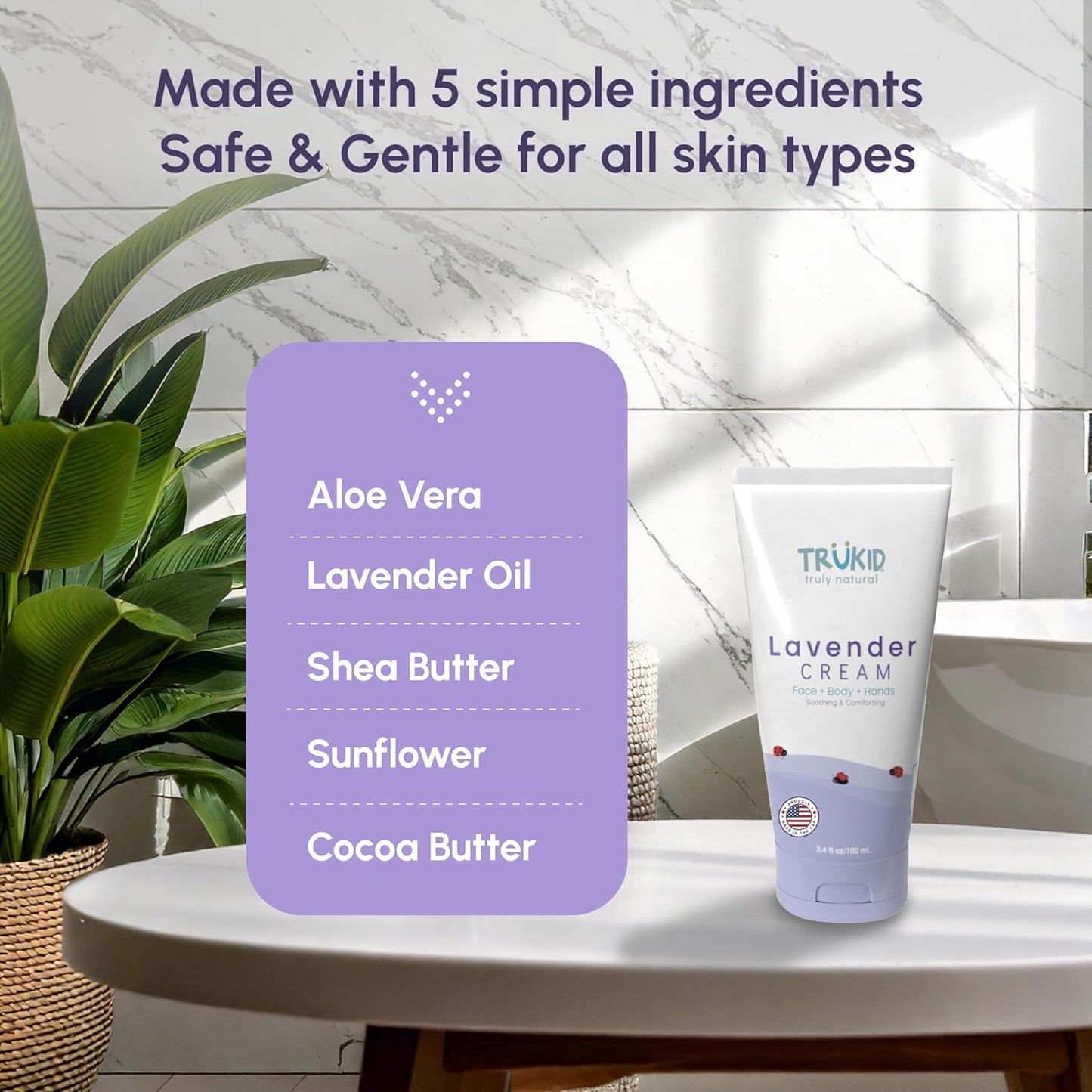 TruKid Lavender Bubble Podz with Baby Skin Cream – Calming Bath and Moisture Bundle for Kids and Toddlers