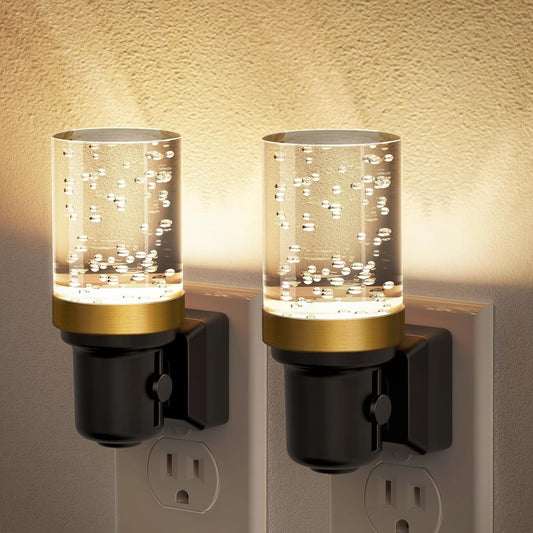 JandCase Night Light, Dimmable Night Lights Plug into Wall, Auto On/Off Light Sensor Nightlight, 3000K Warm White 0-100LM Brightness LED Nightlight, Bathroom Night Light Hallway Bedroom Decoration
