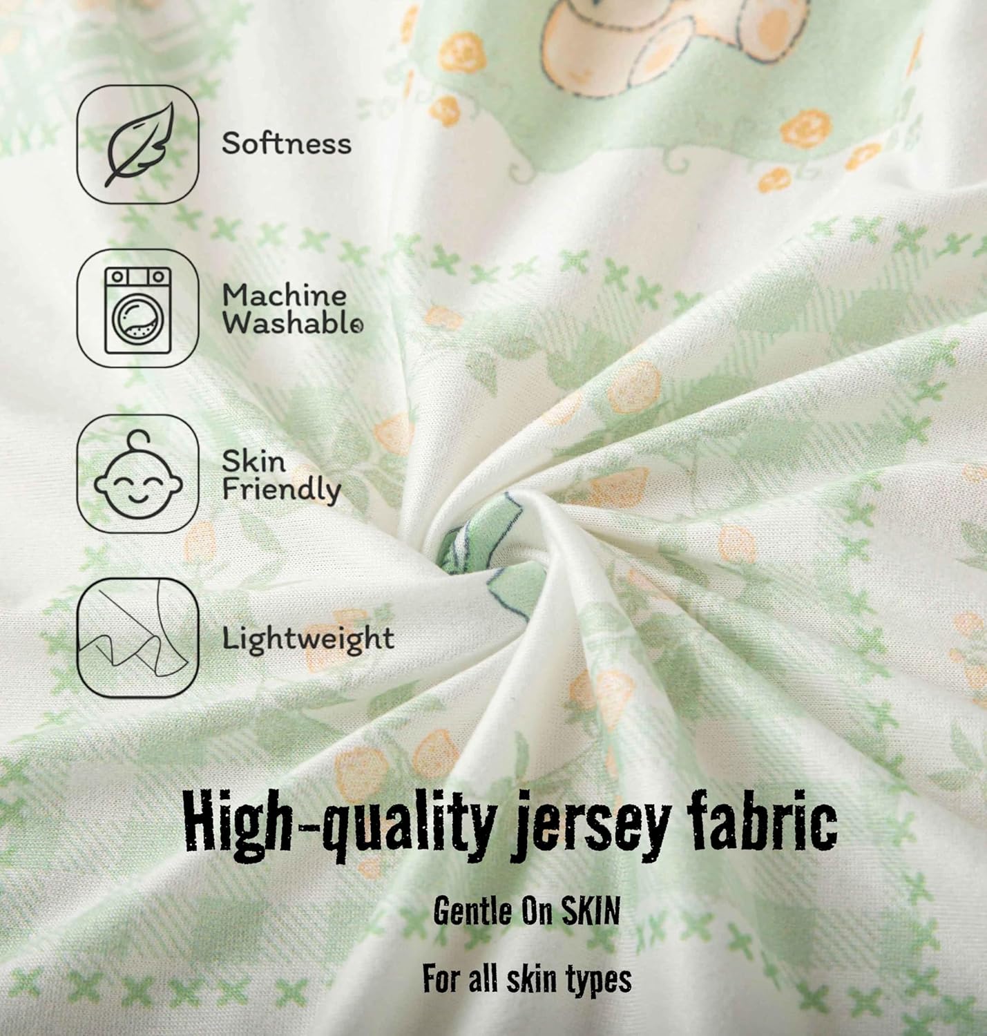 SDY Soft Bassinet Sheets Set 2 Pack for Baby Girl and Boy 32 * 16 * 4 inches,Universal Fit for Bassinets Baby Cradle Moses Basket Oval Rectangle Mattress Safe and Snug (Bear&Strawberry& Floral&Bow)