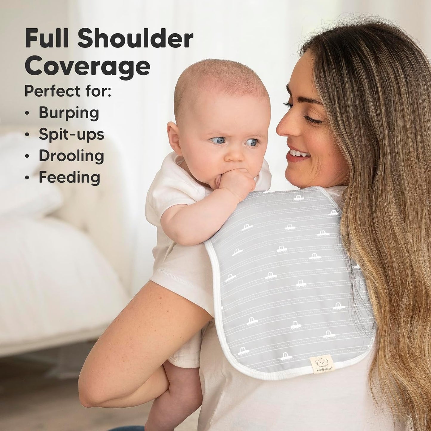 5-Pack Muslin Burp Cloths Baby Boy, Girl - Very Absorbent Baby Burp Cloth Rags, 8-Layers Viscose Derived from Bamboo Cotton Muslin Towel, Super Soft Spit Up Rags, No Shrink Washcloths (Vessels)