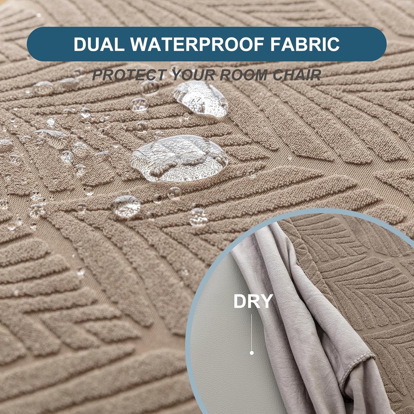 Removable and Washable Seat Covers for Dining Room Chairs Set of 4 - Waterproof Stretch Chair Seat Slipcovers, No Back Covers