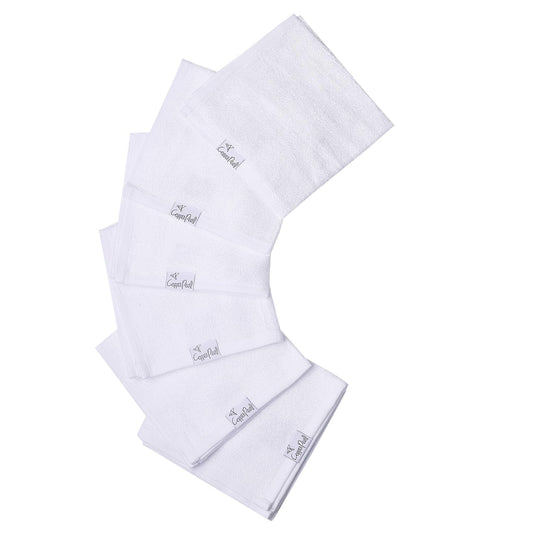 Copper Pearl 6 Ultra Soft Baby Bath Washcloths Premium Large Soft Dove (White) 11" x 11" Towels