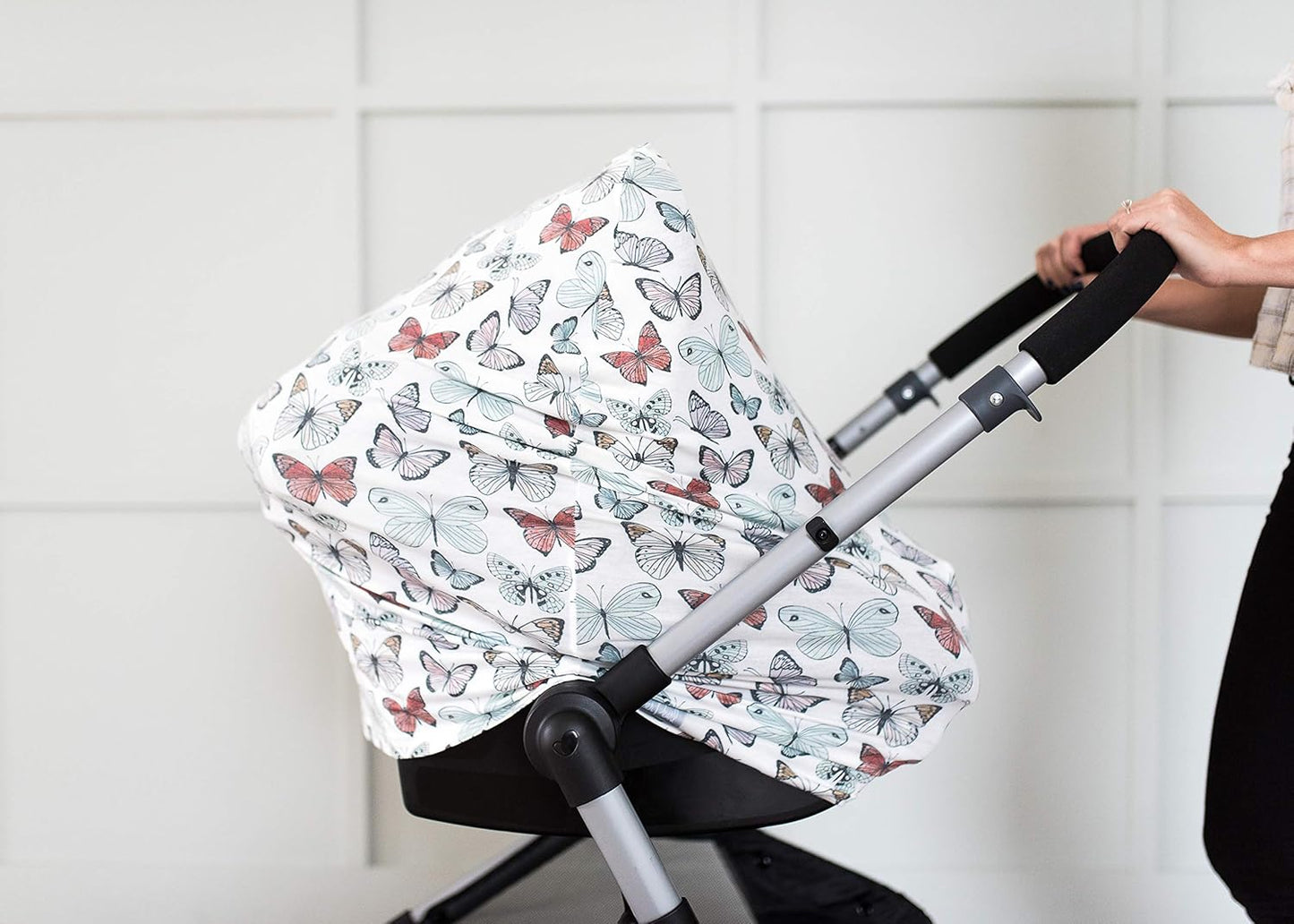 Baby Car Seat Cover Canopy and Nursing Cover Multi-Use Stretchy 5 in 1 Gift Dot by Copper Pearl