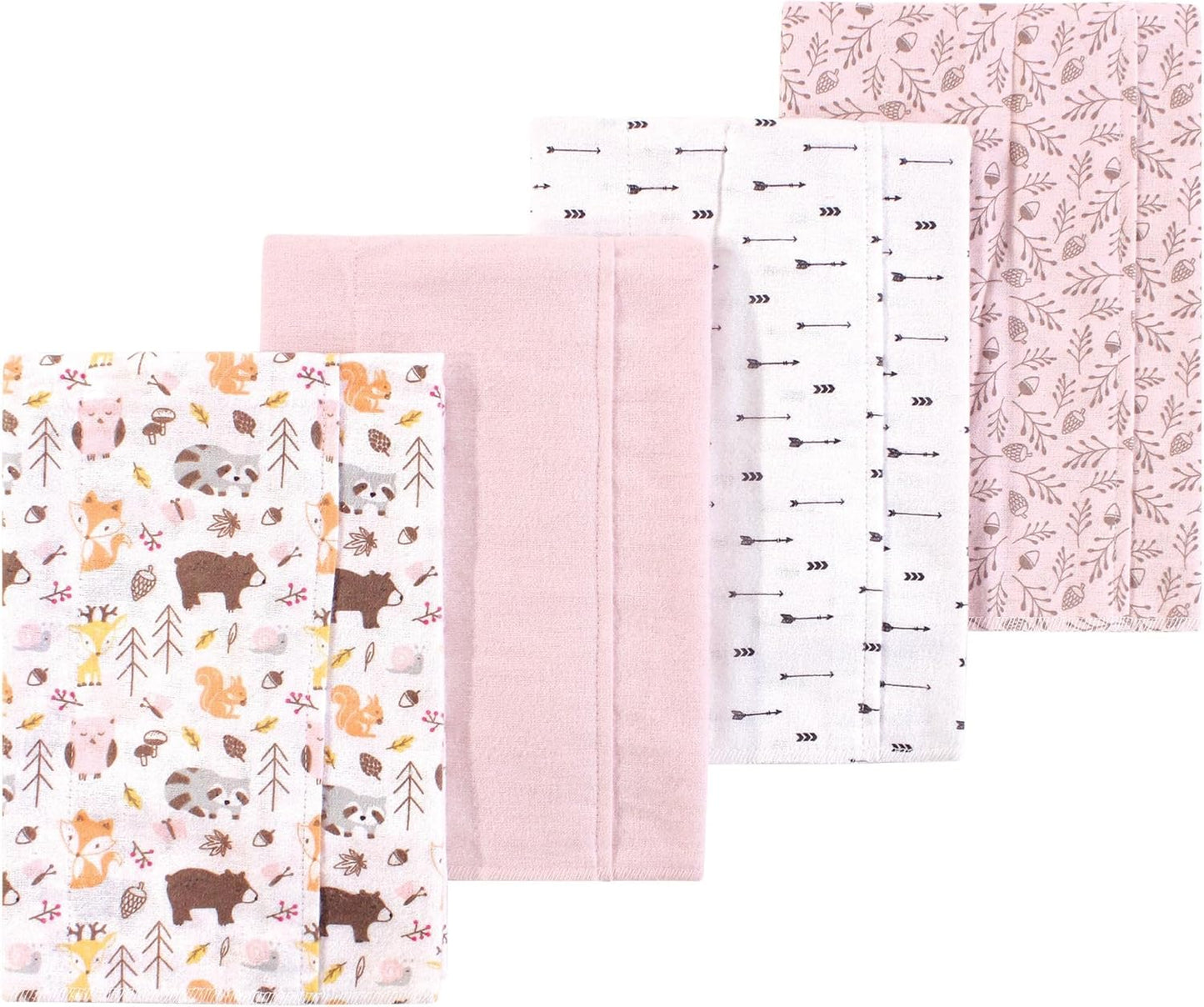 Luvable Friends Hudson Baby Flannel Burp Cloths 4pk, Sweet Woods