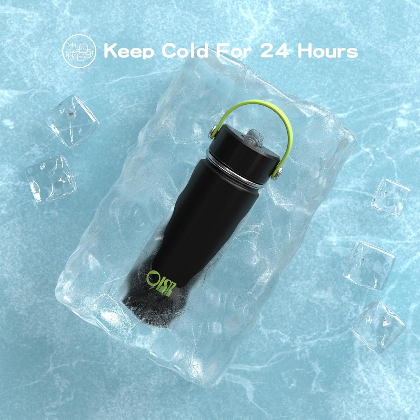 OISIZ 18oz Kids Water Bottle with Straw Lid, Vacuum Insulated Water Bottle 316 Stainless Steel Bottles for Kids for School, Leakproof Water cups, BPA Free and Keep Cold for 24 Hours,Easy to Clean