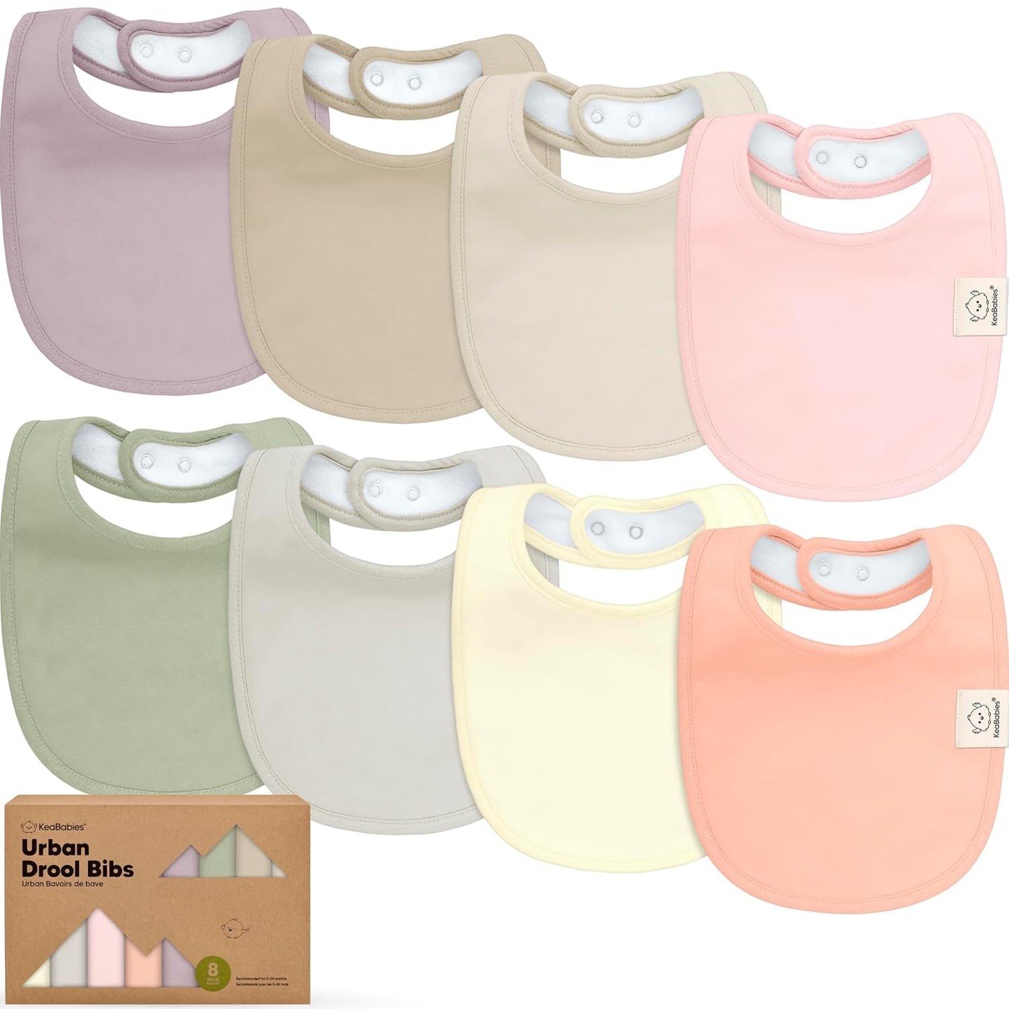8-Pack Organic Baby Bibs for Boys, Girls - Soft Cotton Drooling and Teething Bibs for Baby Girl & Boy, Extra Absorbent, Easy To Clean & Put On for Toddler, Newborn, Infant 0-24 Months (Embrace)