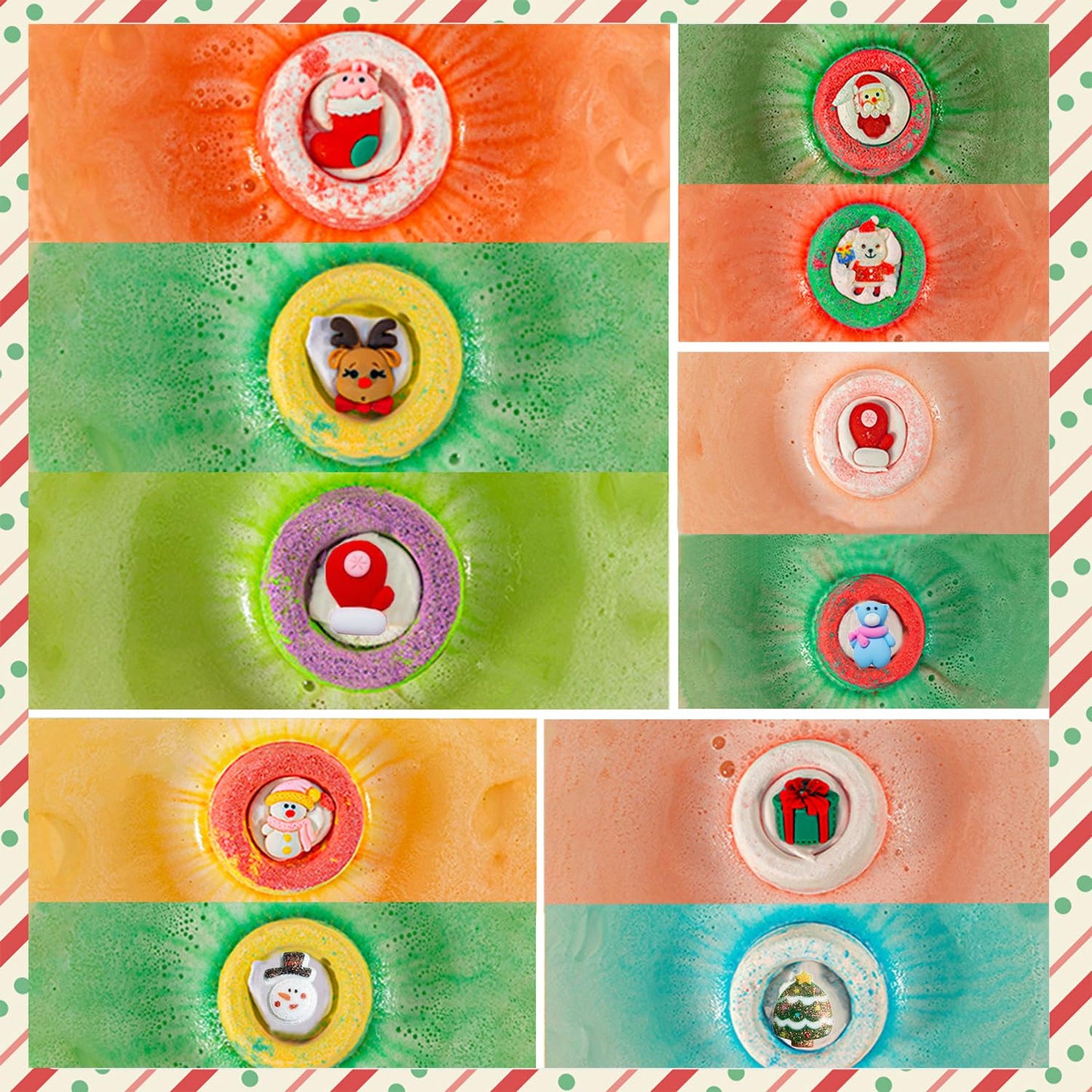 20 Pack Christmas Bubble Bath Bombs，Bath Bombs for Kidswith Christmas Squishy Surprise Inside Kids Girls Boys Women Christmas Stocking Stuffers Gifts