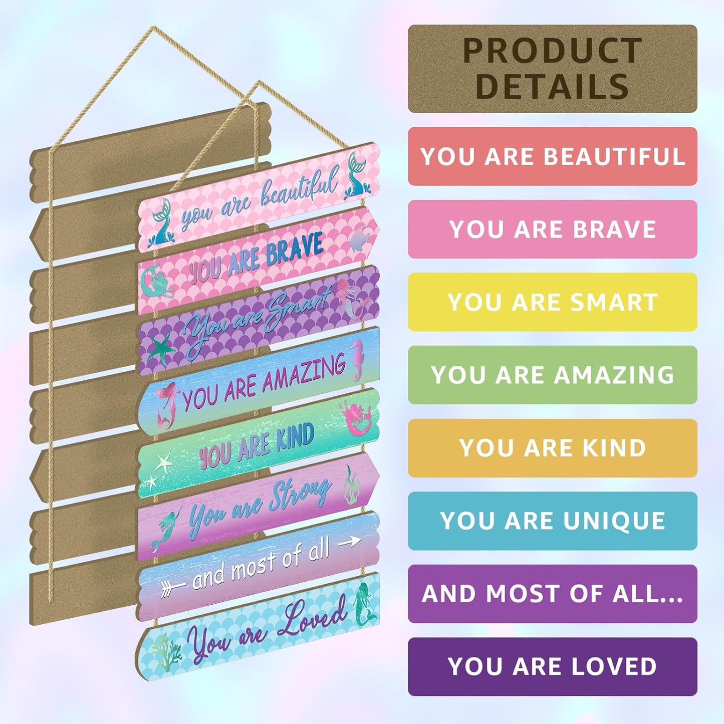 Mermaid Room Decorations For Girls, Kids Room Decor, Inspirational Wall Decor, Little Kids Bedroom Decor,Bedroom Deco For Teen Girls,Nursery Wall Deco(Mermaid)
