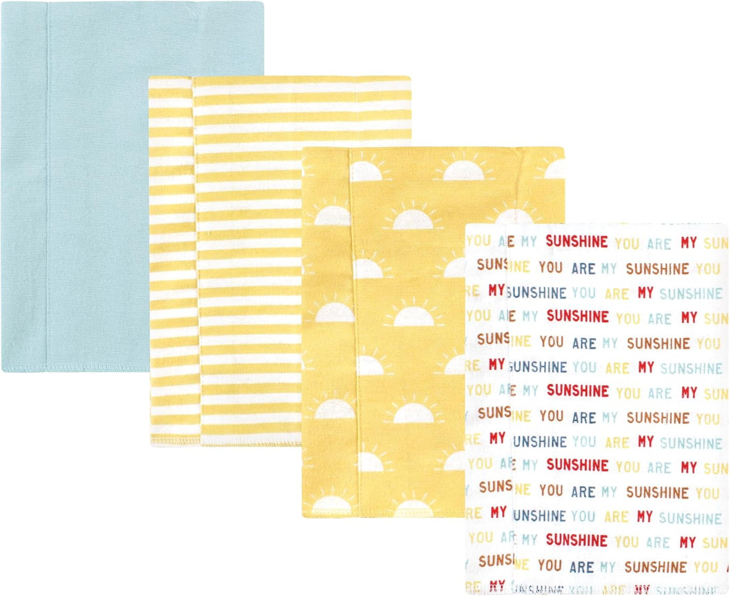 Luvable Friends Hudson Baby Flannel Burp Cloths 4pk, Sunshine