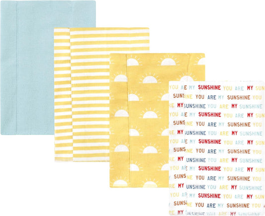 Luvable Friends Hudson Baby Flannel Burp Cloths 4pk, Sunshine