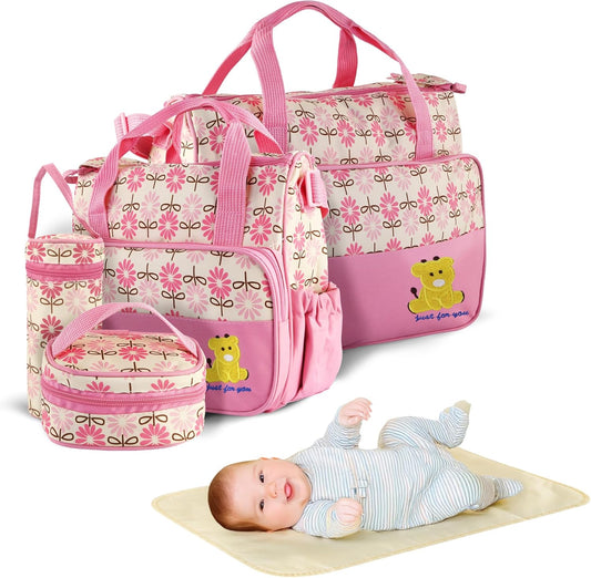 5PCS Baby Diaper Bag Set, Large Baby Doll Diaper Backpack