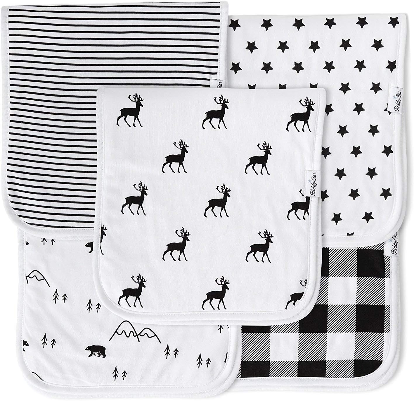 5-Pack Organic Cotton Burp Cloths – Large, Ultra-Soft 3-Layer Towels for Burping, Shoulder & Hand Use, Highly Absorbent