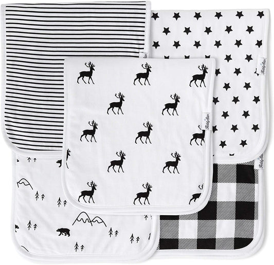 5-Pack Organic Cotton Burp Cloths – Large, Ultra-Soft 3-Layer Towels for Burping, Shoulder & Hand Use, Highly Absorbent