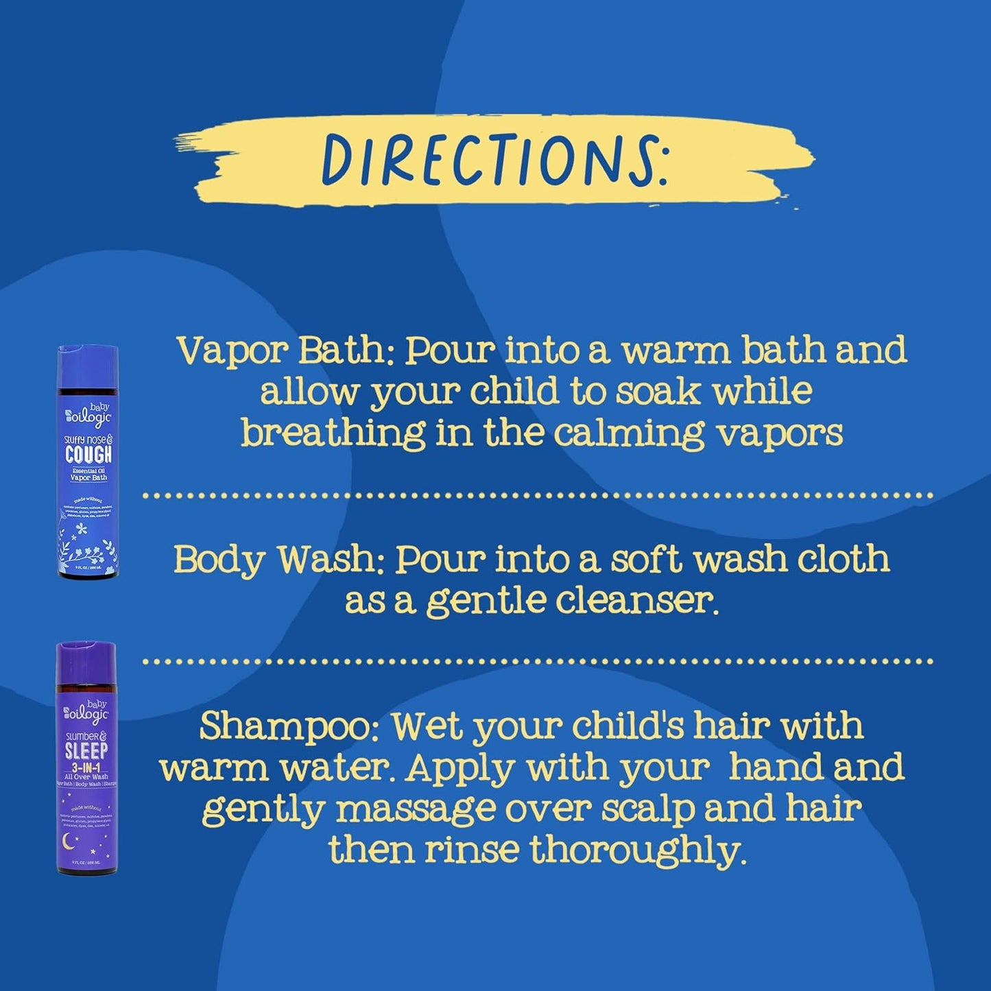 Oilogic Bath Baby Essentials (Slumber & Sleep, Stuffy Nose & Cough) - Gentle Baby All-Over Wash with Essential Oils to Soothe, Calm & Comfort - Pediatrician-Tested & Safe for Babies & Toddlers