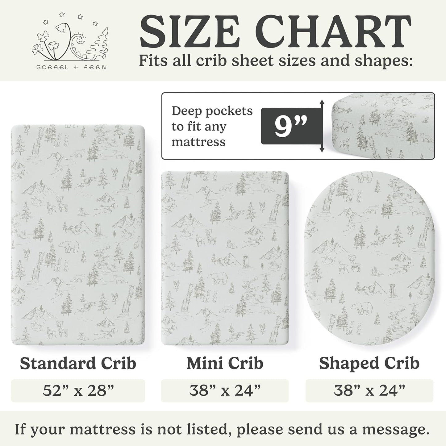 Crib Sheets Neutral - Fitted Baby Crib Sheets Bed for Girl Boy - 2 Pack Standard & Toddler Mattress - Buttery Soft Organic Cotton Blend (Arctic Journey)