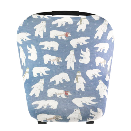 Copper Pearl Multi-Use Cover: Car Seat Covers, Nursing Cover, and Stroller Cover for Sun - Stretchy Fabric, All-Season Use, Stylish Designs, Easy Access for Moms - Polar