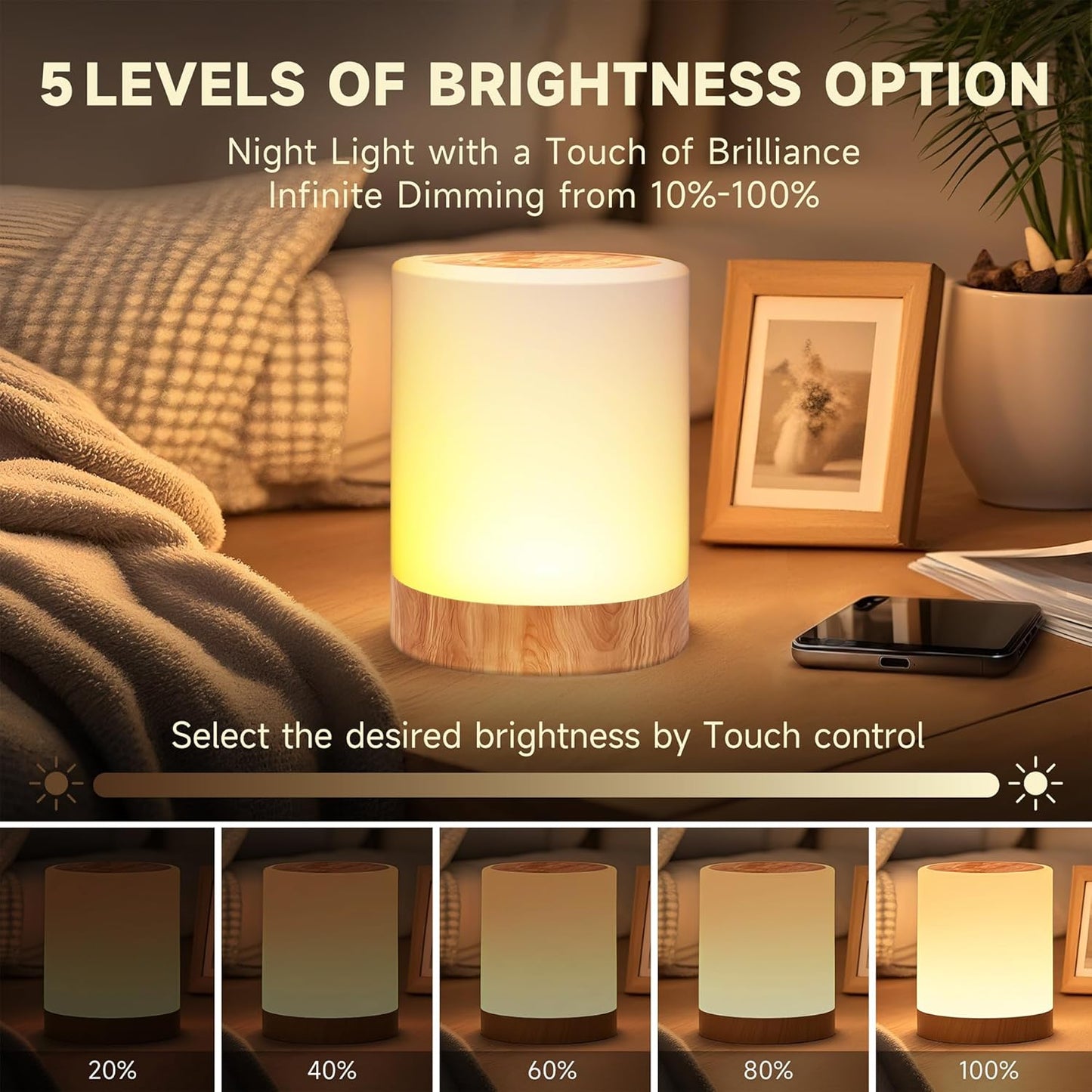 Night Light for Baby Nursery, 64 Colors Changing Touch Dimmable Night Lamp for Kids, Rechargeable Nursery Light with Timer, Portable Baby Night Light for Breastfeeding
