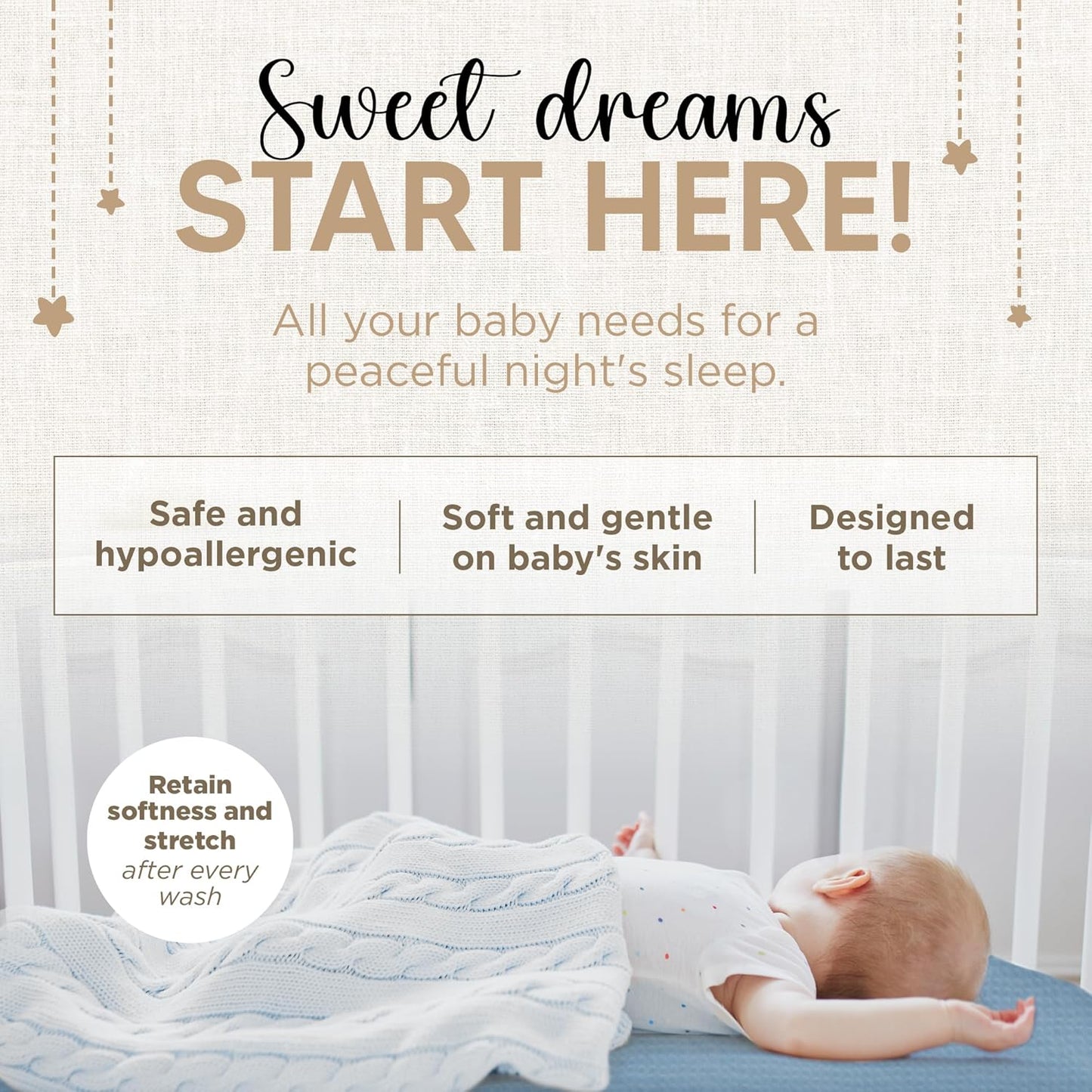Bassinet Fitted Sheets - Compatible with Fisher Price Bassinet Soothing Motions, Stow & Go, Rock with Me & Soothing View Bassinet | 100% Organic Jersey Cotton - Light Blue + Dark Blue | 32x16 2 Pack