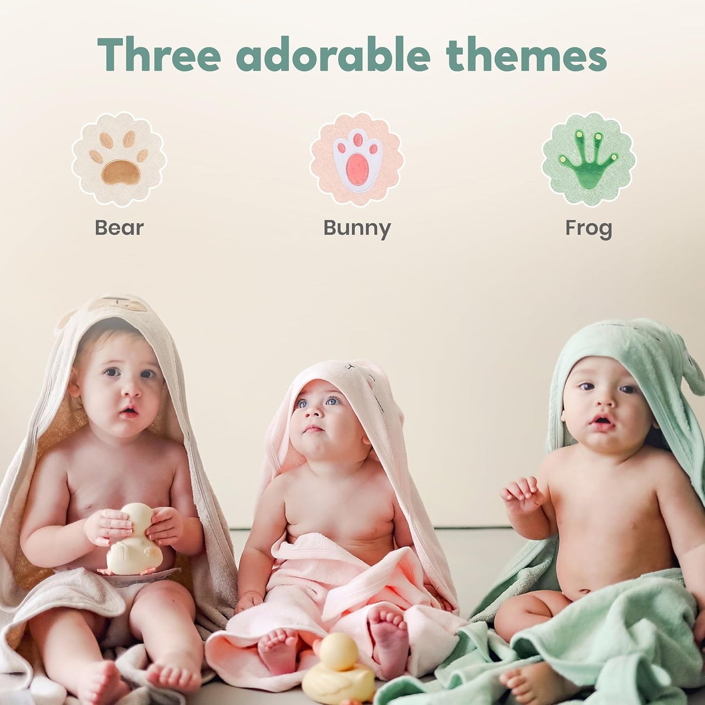 CuddleBug Hooded Baby Bath Towel & Washcloth Set (Bunny) - 100% Cotton Terrycloth Hooded Baby Towels for Newborn & Toddler, Super-Soft & Ultra-Absorbent, Newborn Essentials (30" x 30") - Blush Pink