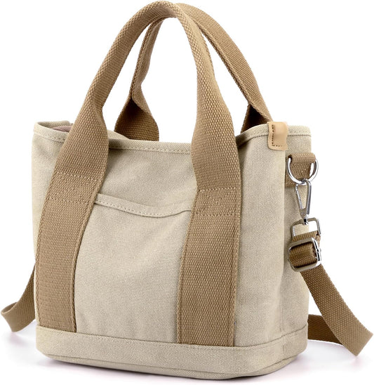 Small Tote Bag with Zipper Tote Bag for Women Canvas Crossbody Bag Shoulder Bag Satchel Hobo Bag Messenger Bag 2025