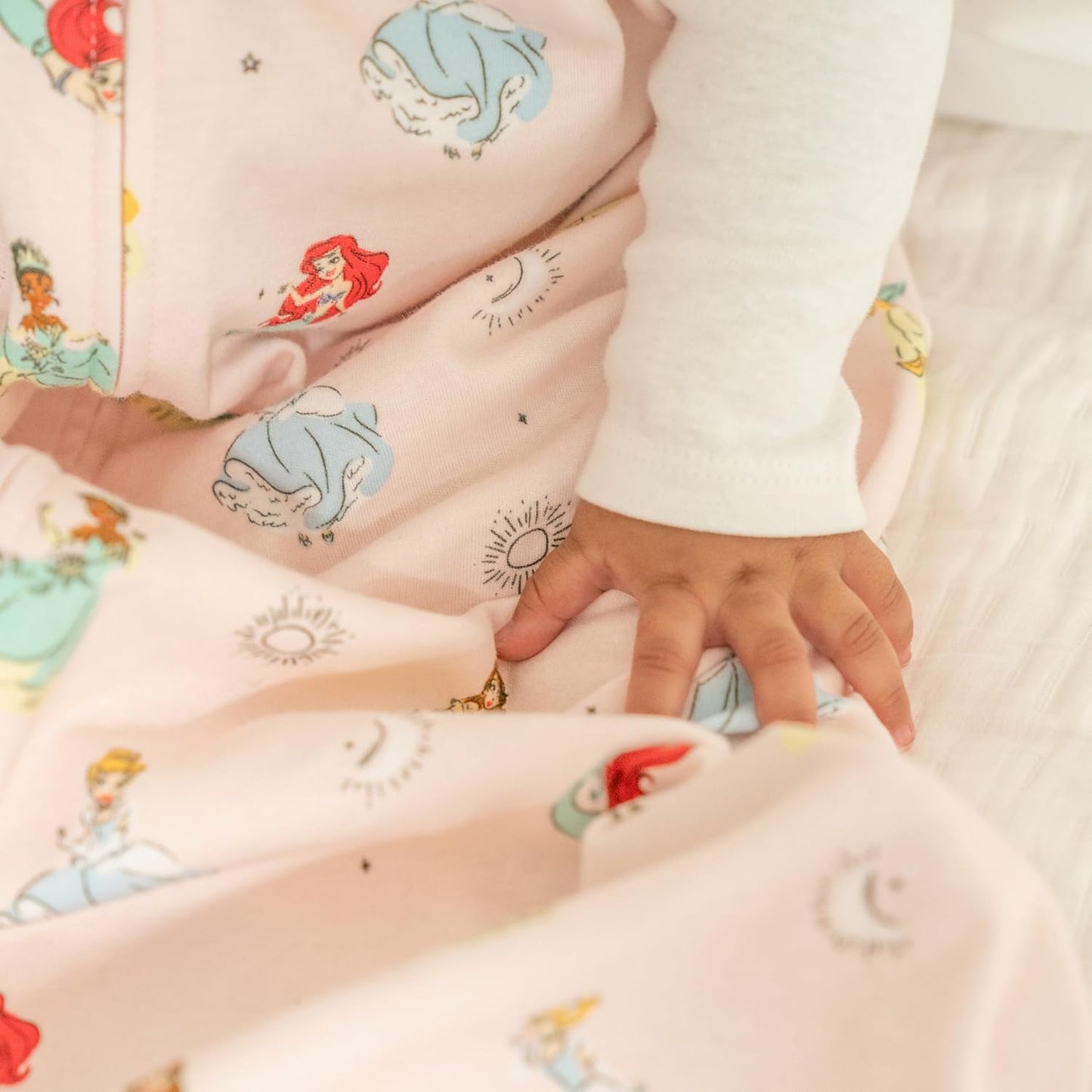 HALO Disney Baby 100% Cotton Sleepsack Swaddle, 3-Way Adjustable Wearable Blanket, TOG 1.5, Disney Princess, Small, 3-6 Months