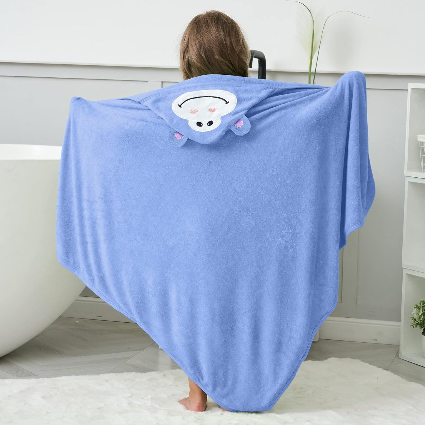 HIPHOP PANDA Hooded Towel - Rayon Made from Bamboo, Bath Towel with Bear Ears for Newborn, Babie, Toddler, Infant - Absorbent Large Baby Towel - Gorilla, 30 x 30 Inch