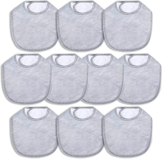 Hakochia Waterproof Baby Bibs Organic Cotton Super Soft and Absorbent With Adjustable Snap for Baby Boys and Girls