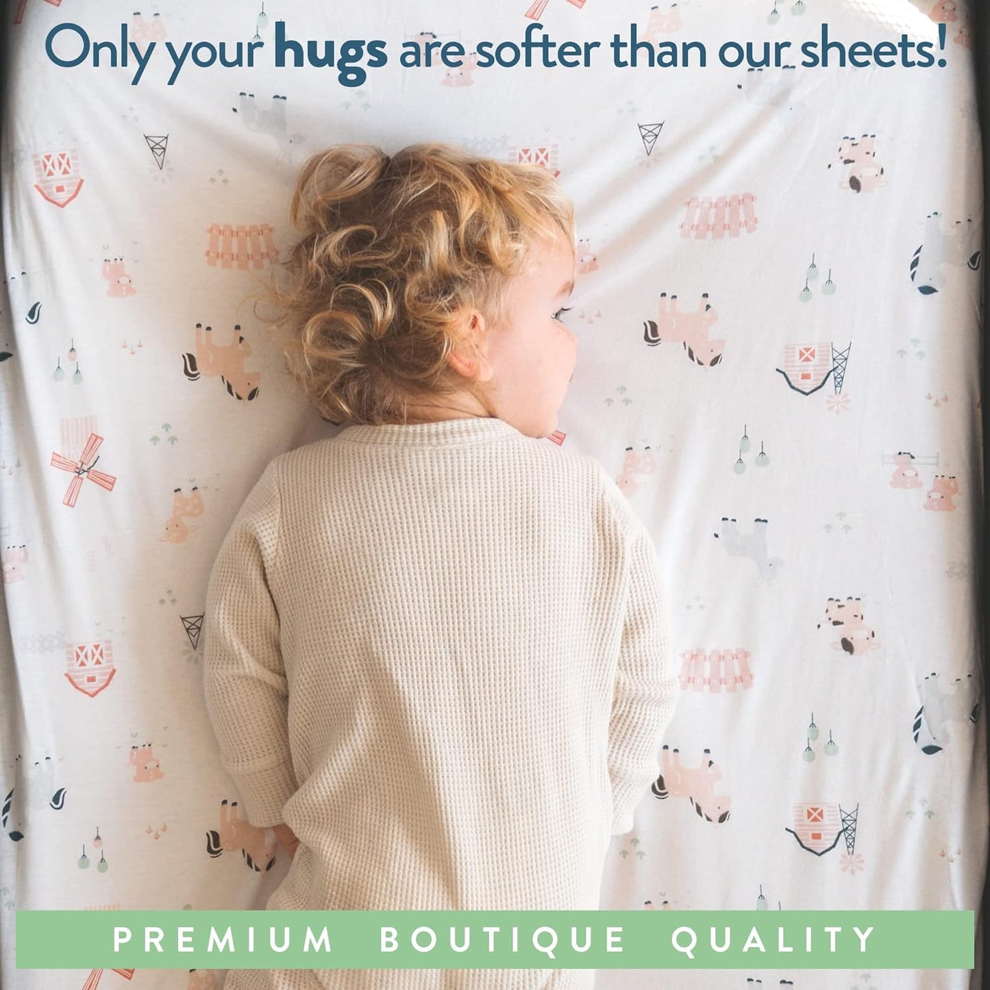 Bassinet Fitted Sheets for Halo Bassinest Swivel Sleeper Mattress – Snuggly Soft 100% Jersey Cotton – 2 Pack – Farm Animals – 2 Pack