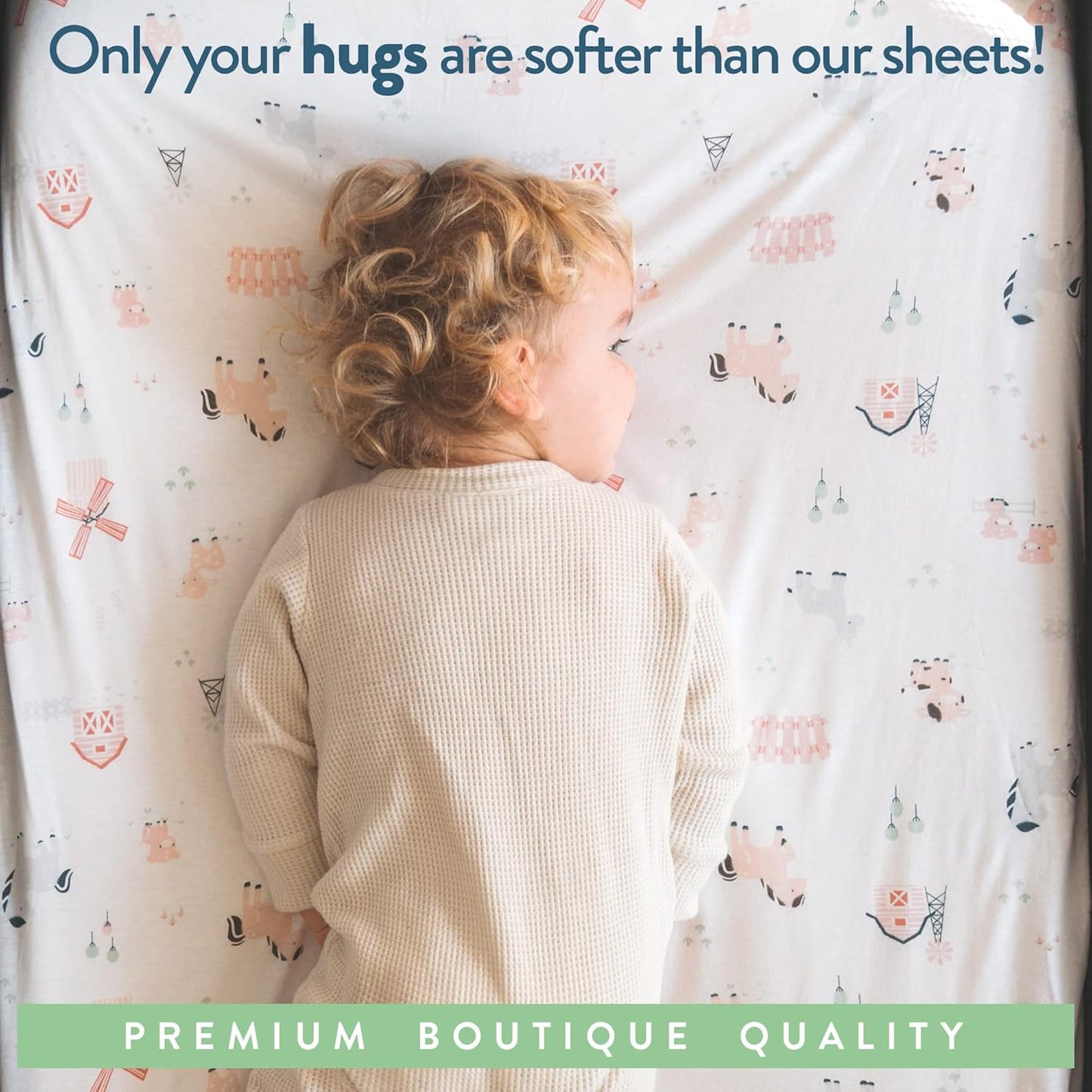 Bassinet Sheets 20x30 Inch for Graco Travel Lite Crib, Sense2Snooze, My View 4 in 1, Dream Suite and Guava Bassinet – 100% Jersey Cotton Fitted Sheets – Farm Animals – 2 Pack