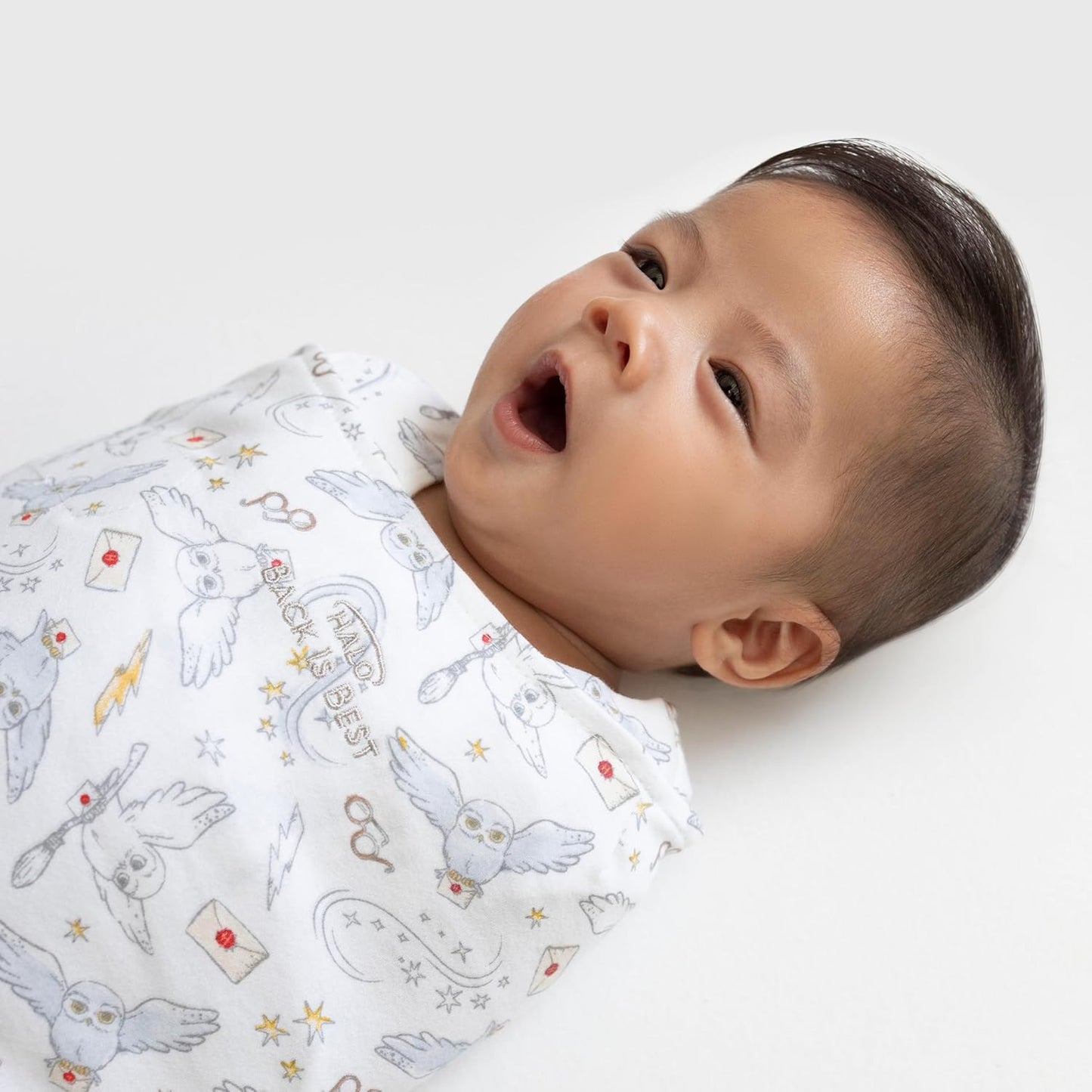 HALO Harry Potter 100% Cotton Sleepsack Swaddle, 3-Way Adjustable Wearable Blanket, TOG 1.5, Harry Potter Messenger, Small, 3-6 Months