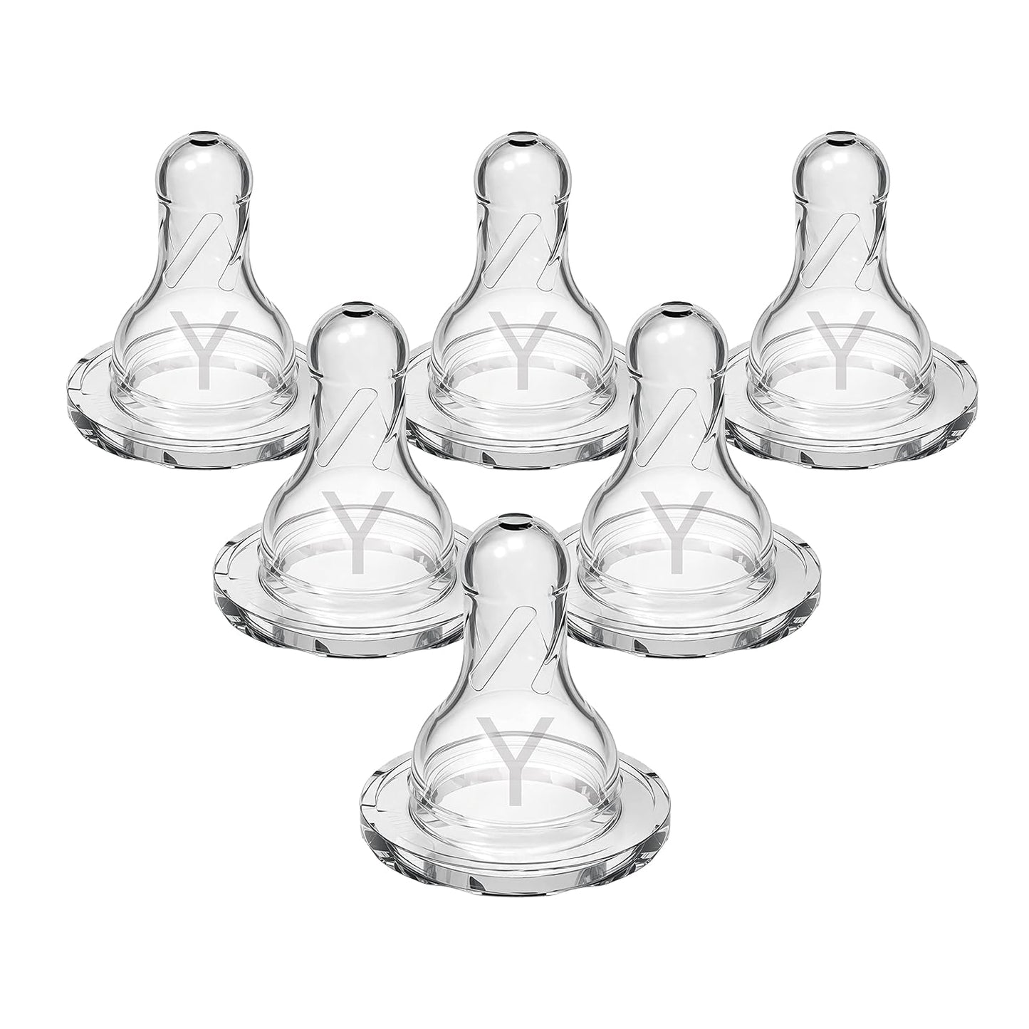 Dr. Brown's Natural Flow Y-Cut Narrow Baby Bottle Silicone Nipple, Ideal for Thicker Liquids, 9m+, 100% Silicone Bottle Nipple, 6 Count
