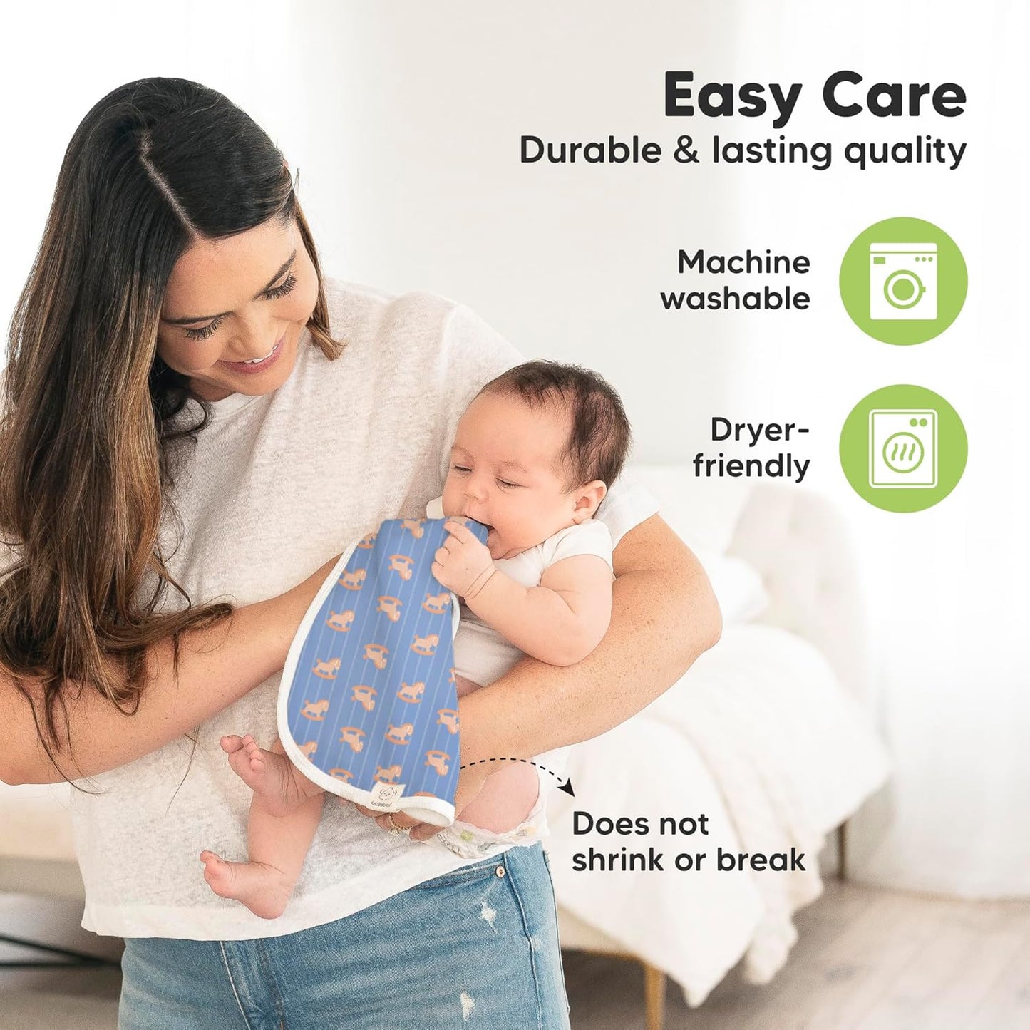 5-Pack Muslin Burp Cloths Baby Boy, Girl - Very Absorbent Baby Burp Cloth Rags, 8-Layers Viscose Derived from Bamboo Cotton Muslin Towel, Super Soft Spit Up Rags, No Shrink Washcloths (Toy Land)