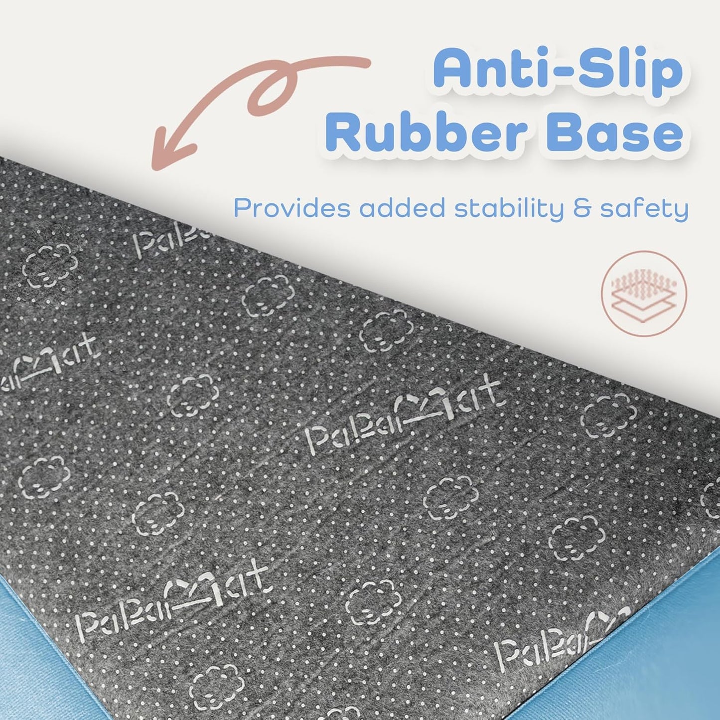 1.3" Thick Baby Floor Play Mat 50x50, Basic Padded Foam Mat for Tummy Time Crawling, Non Slip Cushioned for Babies Toddlers Infants Kids (Ice Blue)