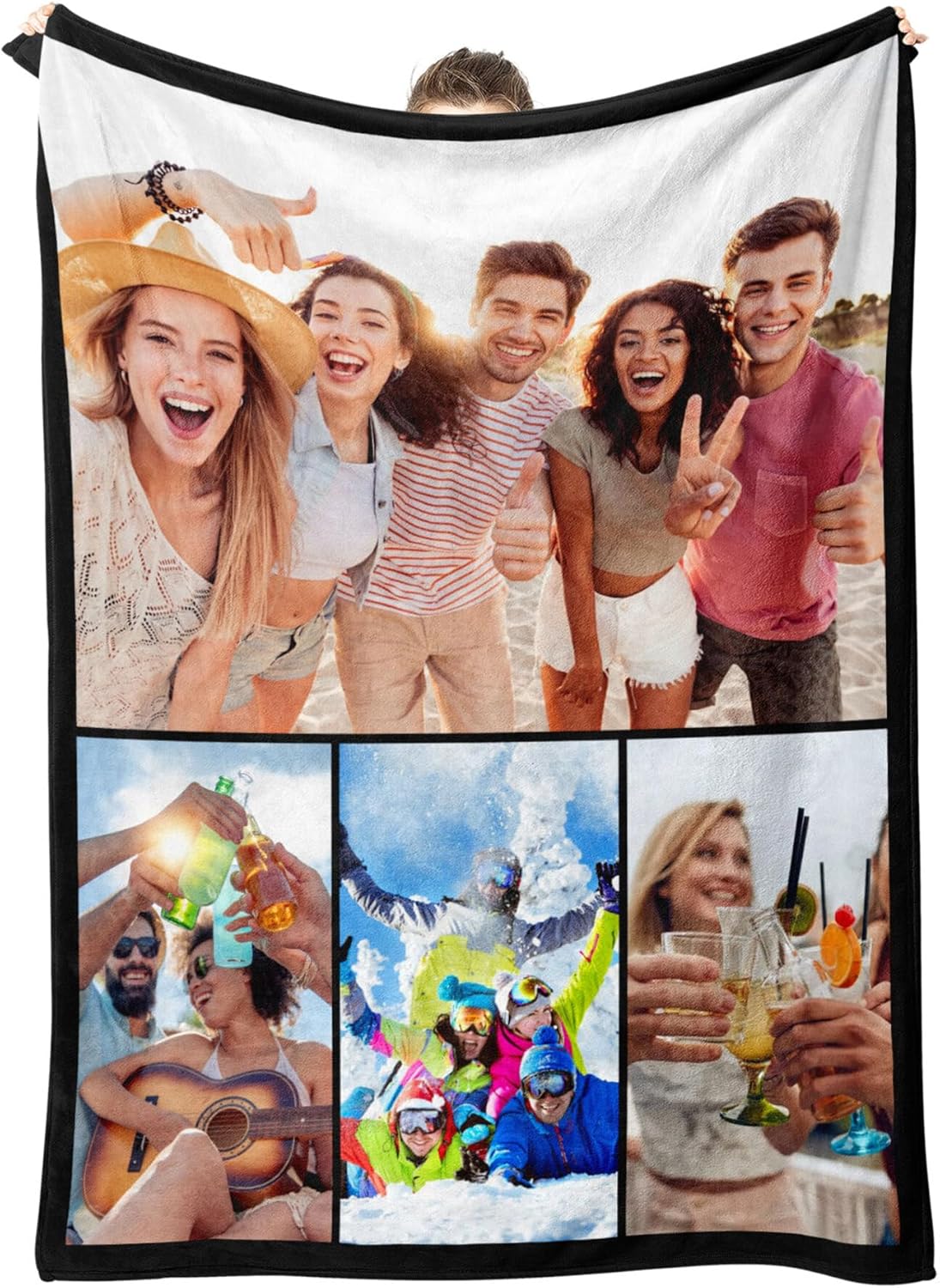 Custom Blanket with Photos Text Personalized Blanket Thows with Picture Customizable Photo Blankets Gifts for Mom Dad Couple Girlfriend Boyfriend Wife Husband, 40 * 50in