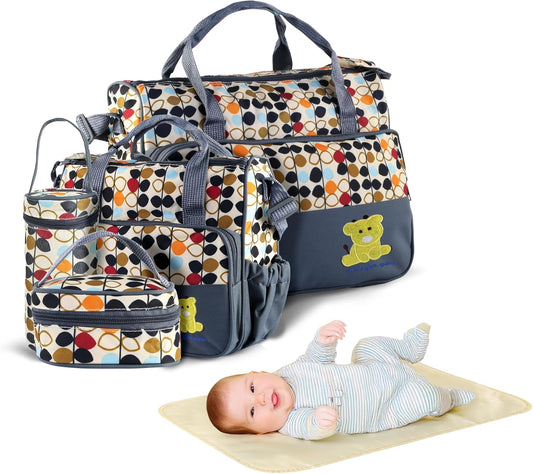 5PCS Baby Diaper Bag Set, Large Baby Doll Diaper Backpack