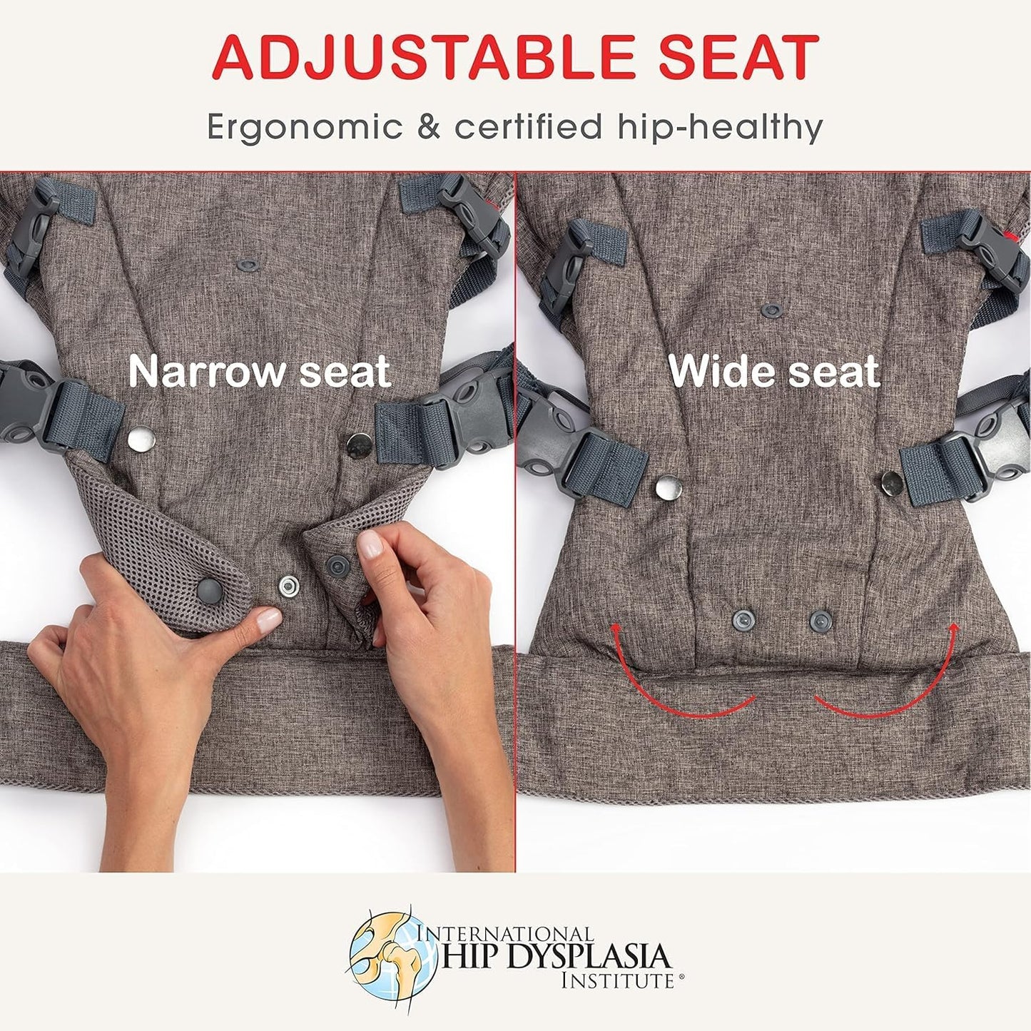 You+ME 4-in-1 Baby Carrier Newborn to Toddler 8-32 lbs - All-Position, Hip-Healthy Newborn Carrier, Adjustable Baby Carriers with Breathable 3D Mesh Panels & 2-in-1 Snap-On Bib (Gray)