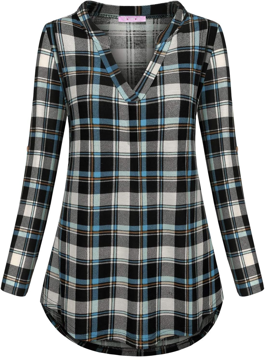Joymom Maternity Rolled Long Sleeve Nursing Tops Tunic Blouses Breastfeeding