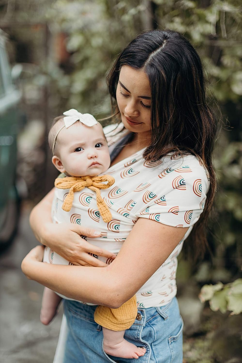 Boba Baby Wrap Carrier – Original Baby Sling Carrier for Newborns (7–35 lbs), Soft, Secure, Hands-Free & Ergonomic, Ideal for Comfortable Bonding, New Parents (Serenity Rainbow)