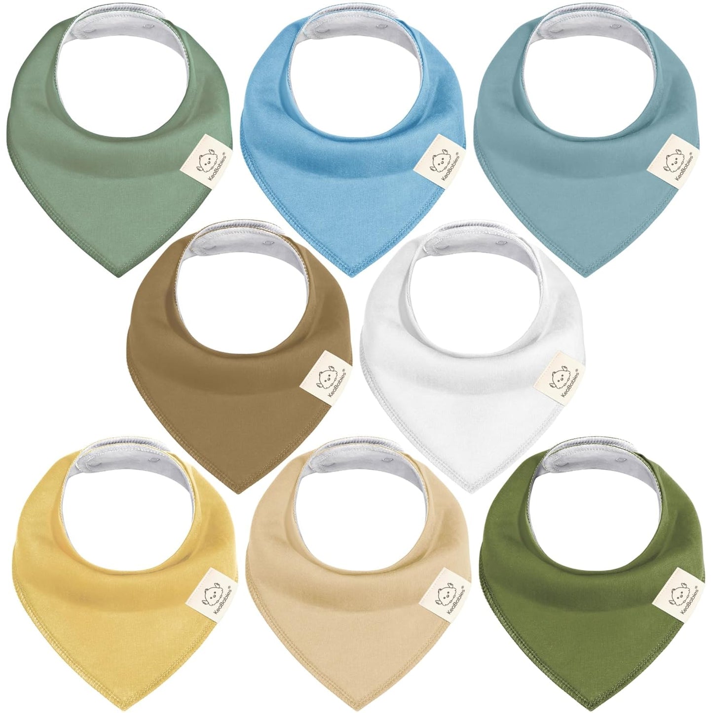8-Pack Organic Baby Bandana Bibs for Boys, Girls - Super Absorbent Triangle Baby Bibs for Drooling and Teething Infant, 100% Cotton Extra Soft for Newborn, Infant 0-36 Months (Daybreak)